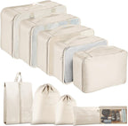 Packing Cubes for Travel-10 Set Luggage Organizer Bags for Family, Mesh Breathable Packing Cubes for Suitcases Durable Travel Essentials Bags Set