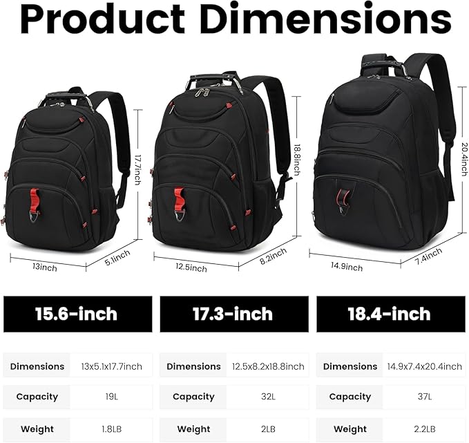 Boavan Laptop Backpack for men, 15.6 inch Laptop Bag with USB Port, Waterproof Travel Work Backpack Purse, Anti-Theft Teacher Nurse Doctor Casual Bookbags Office Business backpack，Black