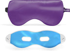 ASUTRA Silk Eye Pillow for Sleep, Purple - Filled w/Lavender Buds & Flax Seeds, Weighted Eye Mask, Meditation & Light Blocking Blindfold, Cooling Gel Mask Included