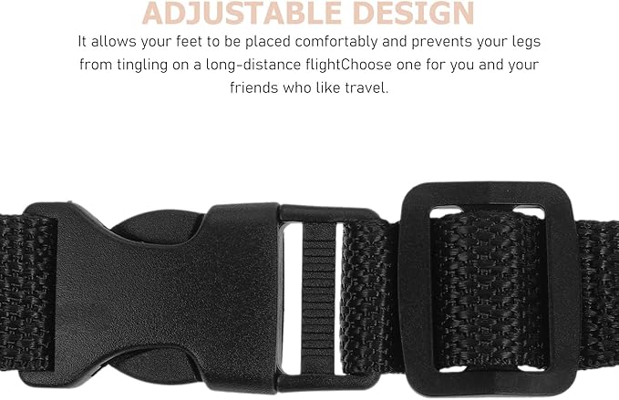 Amosfun Portable Airplane Footrest and Travel Foot Hammock Black Integrated Foot Hanger for Office and Plane Use for Leg Comfort During Flights and Work