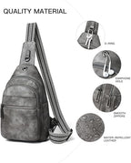 LATMAP Sling Bag For Women Faux Leather Small Casual Daypack Backpack Fanny Pack Crossbody Chest Bags Purse