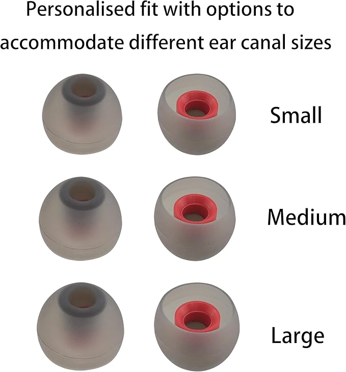 Replacement Silicone Ear Tips for bmani T16 / bmanl T16 / ZINGBIRD Z67 / Orancu A12 / TOZO T6 / TOZO T10 / RIZIZI A12 / Boean U18 U8 U8I PRO Wireless Earbuds, 9 Pairs (S/M/L)