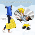 Kids Luggage, Kids Ride-on Luggage with Spinner Wheels Suitcase, Kid's Ride-On Suitcase Help Your Child Relax, Carry On Trolley Luggage with Password Lock, 20"", Yellow, QX-20