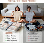 Veken 8 Set Packing Cubes, Cruise Ship Travel Essentials Accessories for Beach Vacation, Personalized Gifts for Women Mom Her, Suitcase Organizer Bags for Luggage with Hanging Toiletry Bag