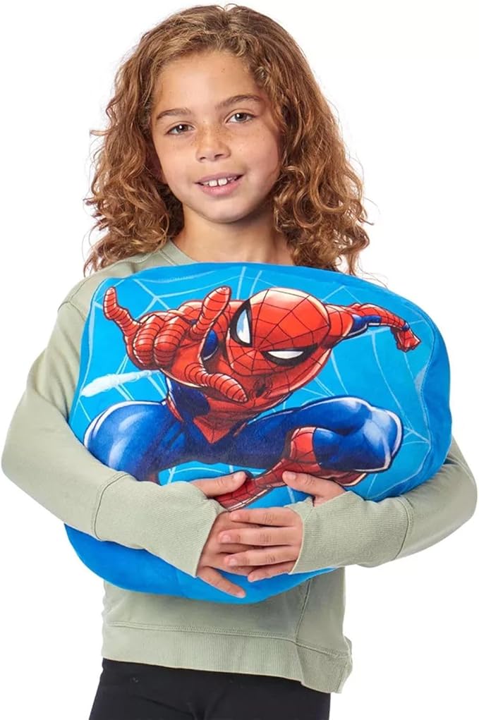 Spider-Man Spiderman Travel Blanket and Pillow for Kids, Boys - Bundle Blanket with Hood, Cloud Pillow, Tattoos, More | Spiderman Travel Accessories Set