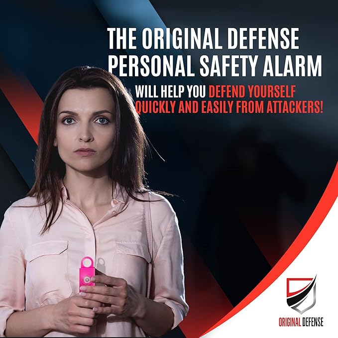Original Defense® Siren Self-Defense Alarm - 130 dB Keychain Alarm with LED Strobe Light for Women, Children, and Elderly - Police Recommended - (Magenta, 1 Count)