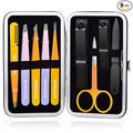 MORGLES Tweezers Set, Professional Nail Clippers and Tweezer Kit for Women and Men with Leather Travel Case, 9 Pack