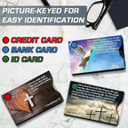 RFID Blocking Credit Card Sleeve Protectors – USA Made Slim Wallet Inserts for Credit Cards, Debit Cards & ID Protection (16, Faith - 16 Pack)