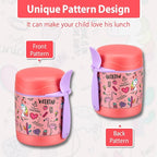 Insulated Soup Jar for Kids - 10oz, Leak Proof, Stainless Steel, Wide Mouth, Pink-Flamingo