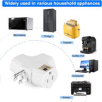3 Outlet Wall Adapter T-Shaped, UL Listed 3 Prong Grounded Plug Extender,125V 1875W - Heavy Duty Multi Outlet Wall Plug,Power Outlet Splitter (1 Pack)