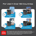 Ceptics 6 in 1 International Power Adapter with PD 140W USB-C, 1x USB-A, 3X Type C, Universal Input and 1x USA/JP Input with Type A, C, G, I Plug outlets for Global Travel – CE & RoHS Certified