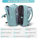 coofay Expandable Backpack For Traveling On Airplane Travel Backpack For Women Men Airline Approved Carry On Bags For Airplanes Gym Bag With Shoe Compartment Waterproof Hiking Backpack Essentials