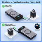 Wireless Portable Charger 40,800mAh with Built-in Cables,15W Wireless Charging 25W PD QC4.0 Fast Charging USB-C Power Bank,Travel Essentials External Battery Pack for iPhone 17/16/15/14,Galaxy,Android