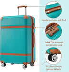 3 Piece Hardshell Luggage Sets 20"+24''+28" Expandable Hardside Luggages Spinner Suitcase with Spinner Wheels & TSA Lock,Lightweight Luggage Sets For Women Men Outdoor Travel Green