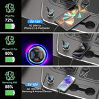 65W USB C Car Charger, Bangfun 4 Port Cigarette Lighter Adapter QC/PD 30W Fast Charging Dual 12V USB Car Phone Charger Power Adapter Plug for iPhone 16 15 14 13 12 iPad Pro,Samung S24(Black)