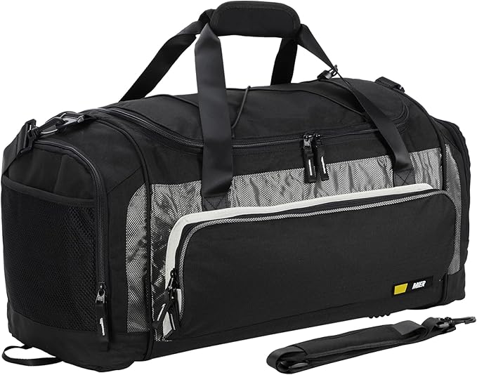 MIER Large Gym Bag for Men Sports Duffle Bag with Shoe Compartment 60L Lightweight Duffel Bags for Workout Fitness Travel
