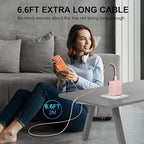 Phone 17 16 Pro Max Charger Fast Charging, 45W USB C Phone 17 16 Super Fast Charger Block with 6.6ft Long Type C Charging Cable Cord for i.Phone 17 Pro Max/17 Pro/17 Air/17/16/16Pro/16 ProMax-Pink