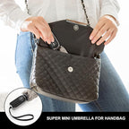 Compact Travel Umbrella for Purse - Flat Handle, Waterproof for Light Rain