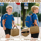 Lunch Box Kids Insulated Lunch Bag for Boys Girls Cute Reusable Lunch Tote Bag Waterproof Portable Thermal Lunch Box Kids for School Picnic Travel Khaki