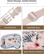 Pritent Fanny Packs for Women Cross Body Bag Waterproof Belt Bag with Adjustable Strap and Zipper Back Pocket Small Crossbody Bags Fashion Waist Packs for Workout Travelling(Flamingo Print)