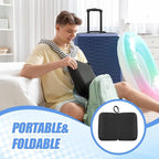 Dunzy Travel Seat Cushion Portable Airplane Seat Cushion 14.6" × 10.4" Foldable Memory Foam Comfort Pad for Stadium, Flights, Office, Camping, Bleachers