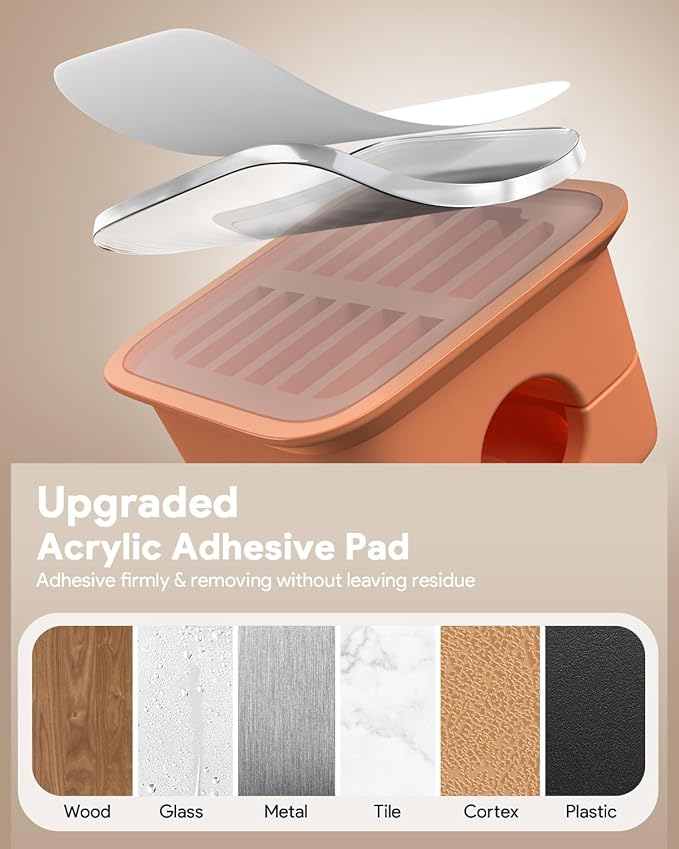 Costop 8 Pack Magnetic Cord Organizer, Easy Secure Adhesive Cable Management, Wire Holder Keeper, Hide Or Organize Phone USB Charger Cable, Orange