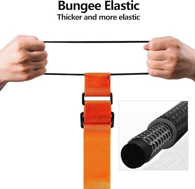 BILIONE Add a Bag Luggage Straps 2 Pack, Adjustable Bungee Elastic Belt to Connect Two Suitcases, Secure Carry On & Travel Essentials (Rainbow)