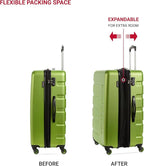 SwissGear 7366 Signature Hardside Expandable Luggage with Spinner Wheels, TSA Lock, Cup-Holder, Green, 2-Piece Set (19/27)