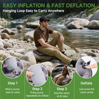 Inflatable Seat Cushion with Air Pump, Airplane Seat Cushion for Long Flights, Lightweight Stadium Seats Pad, Travel Portable Push-Press Air Seats Cushions for Hiking Office Car(Gray)