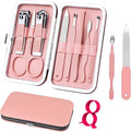 Manicure Set 8 in 1 Nail Clipper Set,RedFlow Nail Clippers,Fingernail & Toenail Clippers,Manicure Tools,Pedicure Tools,Suitable for Travel Manicure Kit,Nail Set Kit with Everything Profe (Pink)