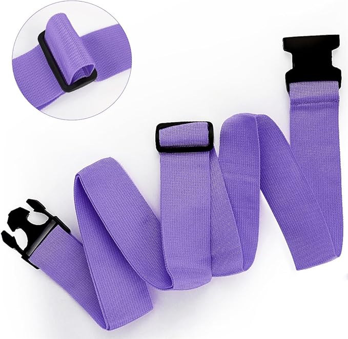 2Pack Luggage Straps for Suitcases, Travel Connector for Carry On Bag, Add Bag to Connect Two Suitcases, Adjustable Belt Attachment Accessories for Connect Your 3 Luggages, Purple