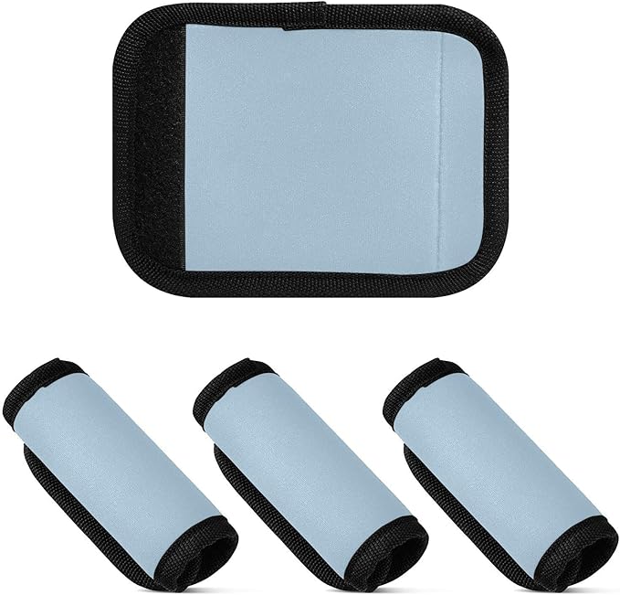 DOMIKING Light Blue Luggage Handle Wrap Soft Luggage Identifiers for Suitcase Grip Tags for Travel Bag Luggage Suitcase Covers Wraps Travel Accessories, 2 Pack
