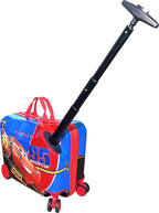 Fast Forward Ride-On 18" Suitcase For Kids/Tow-Along Toddler Carry-On Luggage With Wheels (Cars II)