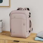Lumesner Carry on Travel Backpacks, Extra Large 40L Flight Approved Bag for Men & Women,Expandable Suitcase Backpack With 4 Packing Cubes,Water Resistant Luggage Daypack Business Weekender Bag, Pink