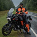 Milwaukee Leather MPM9510 Men's Black Water-Resistant Motorcycle Rain Suit with Hi Vis Reflective Tape