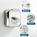 304 Stainless Steel Retractable Clothesline with Adjustable Rope String for Hanging Drying Shower Room(Sliver Square)