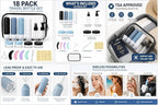 18 Pack TSA Approved Travel Bottles for Toiletries – Leak Proof Silicone Refillable Containers Set with Toiletry Bag, Squeeze Bottles, Spray Bottles & Cream Jars for Shampoo, Conditioner & Lotion