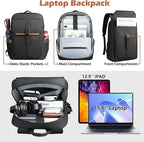 hk Slim Laptop Backpack for Men Women, Lightweight Business Backpacks 15.6 Inch Water-resistant Computer Bag for College Work Daily