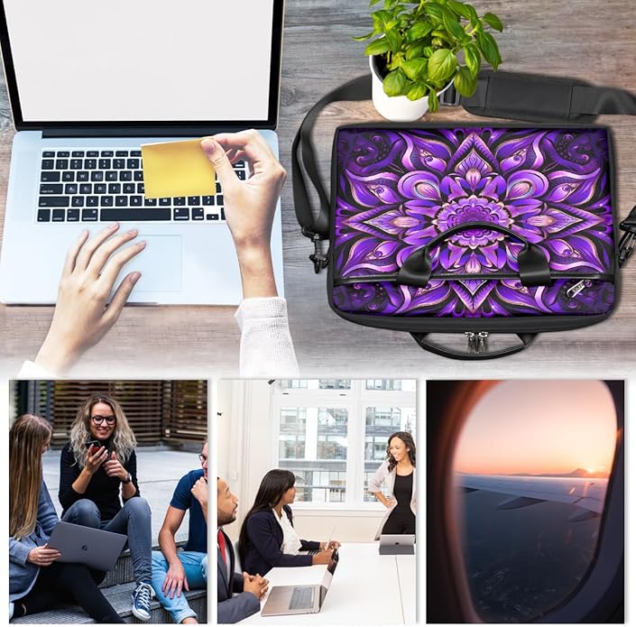 Laptop Shoulder Bag for Women Men, Waterproof Computer Case Messenger Bag Briefcase for Business Office Travel