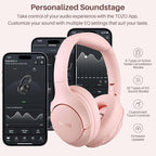 TOZO Hybrid Active Noise Cancelling Headphones, Wireless Over Ear Bluetooth Headset, 60H Playtime, Hi-Res Audio Custom EQ via App Deep Bass Comfort Fit Ear Cups, for Home Office Travel
