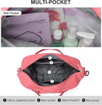 HYC00 Travel Duffel Bag,Carry-on Overnight Weekender Bags for Women,Sports Tote Gym Bag with Wet Pocket