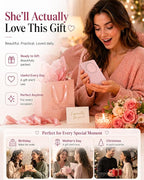 5-in-1 Magnetic Wireless Power Bank, 5000mAh Portable Charger with Mirror, Stand, Bluetooth Remote & Card Holder, MagSafe Compatible Travel Essential for iPhone&Samsung, USB-C Cable Included, Pink