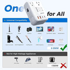 Upgraded 350W Voltage Converter US to Europe for Hair Straightener Shaver Toothbrush CPAP Camera Cell Phone - 220V to 110V Converter for European Travel, Power Converter Adapter Combo with PD Chargers