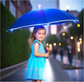 Auto-Open Light Up LED Rain Umbrella,32" Handheld Sun Wind Umbrella with Bottom Flashlight and Safety Reflective Strip for All Ages Boys/Girls/Adults