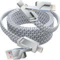 4 in 1 Charging Cable 5FT -MAX 66W Fast Charging Multi Charging Cable for All Devices, USB A/C to C/Lightning Cable Multiple iPhone Charger Cord for iPhone 16/15/14/13/iPad/Android/Tablets and More