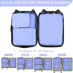 Gonex Compression Packing Cubes, 4pcs Expandable Storage Travel Luggage Bags Organizers (Periwinkle)