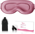 Sleep Eye Mask for Men Women, Sleeping Mask for Side Sleeper, Travel Blackout Night Blindfold Eye Shade Cover with Adjustable Strap (Rose)
