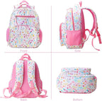 RHCPFOVR Kids Backpack for Girls - Girls Backpack 3-8 Ages Flower for Kids 15 Inch School Bookbag for Kindergarten Elementary School Bookbag for Girl 1st 2nd Grade