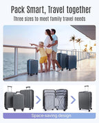 LIGHT FLIGHT Luggage Sets, Durable Hard Shell 3 Piece Set Suitcase with Spinner Wheels, Hardside Lightweight Luggage set with TSA Lock, Large Travel Luggage Set (20" 24" 28"), Glacier Gray