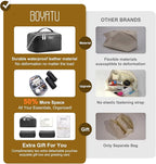 BOYATU Travel Makeup Bags for Women: Large Capacity Make up Bag with Wide Opening - 3 Pcs Set Waterproof Travel Toiletry Organizer for Full-Sized Bottles, Cosmetics & Brushes (Black-W)